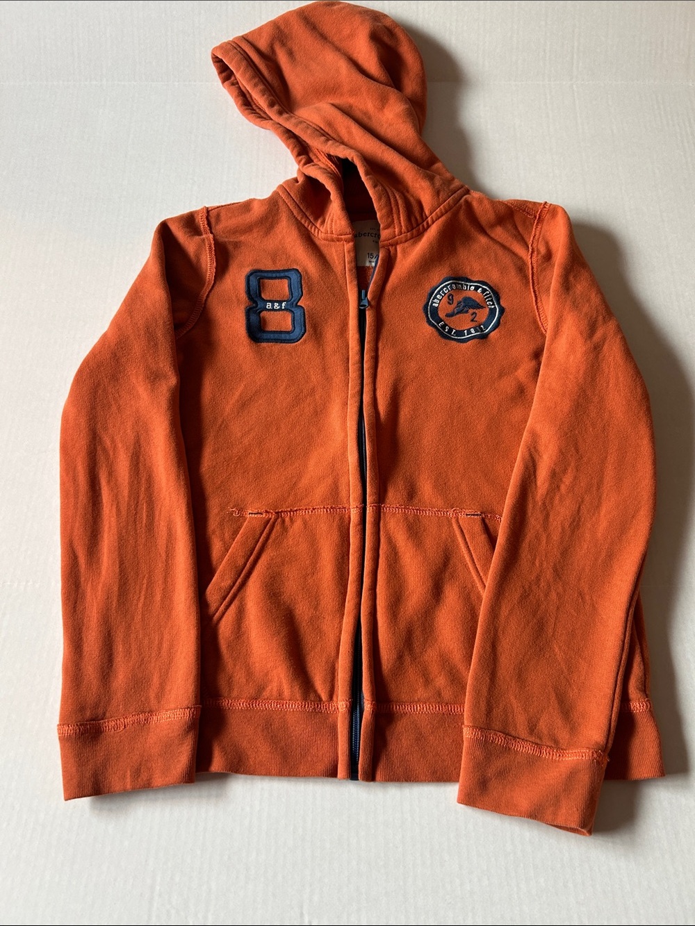 Abercrombie & Fitch Orange Kids Hooded Zip-Up Sweatshirt